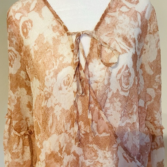 Blue B Sheer Flowy Blouse - Picture 2 of 5